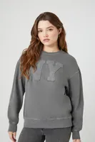 Women's French Terry NY Pullover in Charcoal Medium