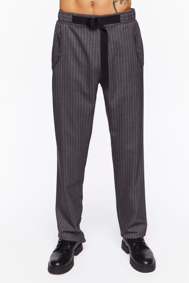 Navy Pinstripe Tapered Trousers | New Look