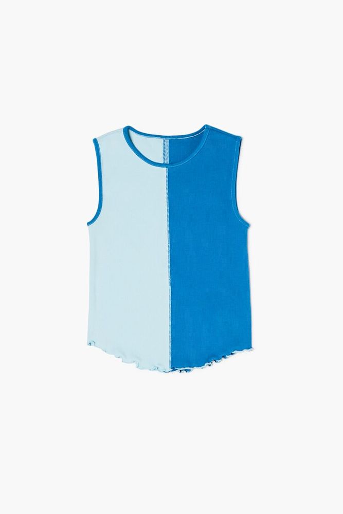 Girls Colorblock Tank Top (Kids) Powder Blue/Blue,