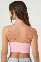 Women's Seamless Ribbed Bralette in Gossamer Pink Medium