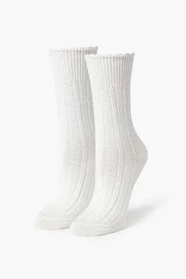 Pointelle Knit Crew Socks