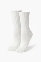 Pointelle Knit Crew Socks