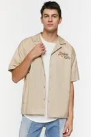 Men Enjoy Life Graphic Shirt in Taupe Large