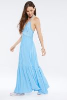 Women's Plunging Halter Maxi Dress