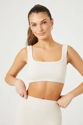 Women's Seamless Ribbed Sports Bra in Birch Small