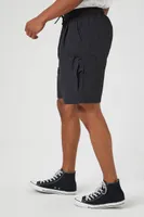 Men Cargo Drawstring Shorts in Black Medium