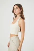 Women's Cropped Halter Top in Sandshell, M/L