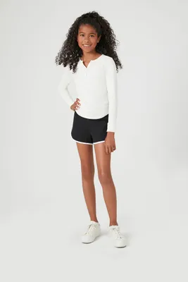 Girls French Terry Shorts (Kids) Black/White,
