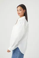 Women's Oversized Drop-Sleeve Shirt in White Medium