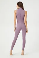 Women's Contour Mock Neck Jumpsuit in Grape Shake Medium