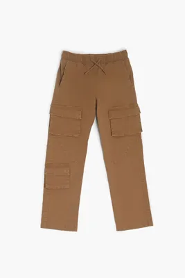 Kids Drawstring Cargo Pants (Girls + Boys) in Deep Taupe, 11/12