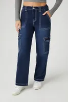 Women's Contour Cargo Jeans in Dark Denim Large