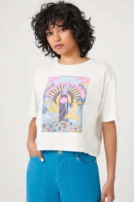 Women's Pepsi Graphic Cropped T-Shirt in White Medium