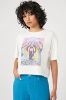 Women's Pepsi Graphic Cropped T-Shirt in White Medium