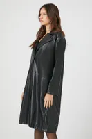 Women's Faux Leather Trench Coat