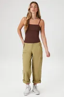 Women's Cuffed High-Rise Joggers Olive,