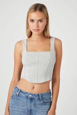 Women's Square-Neck Tank Top in Grey, XL