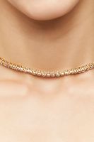 Women's Faux Gem Box Chain Necklace in Gold/Clear