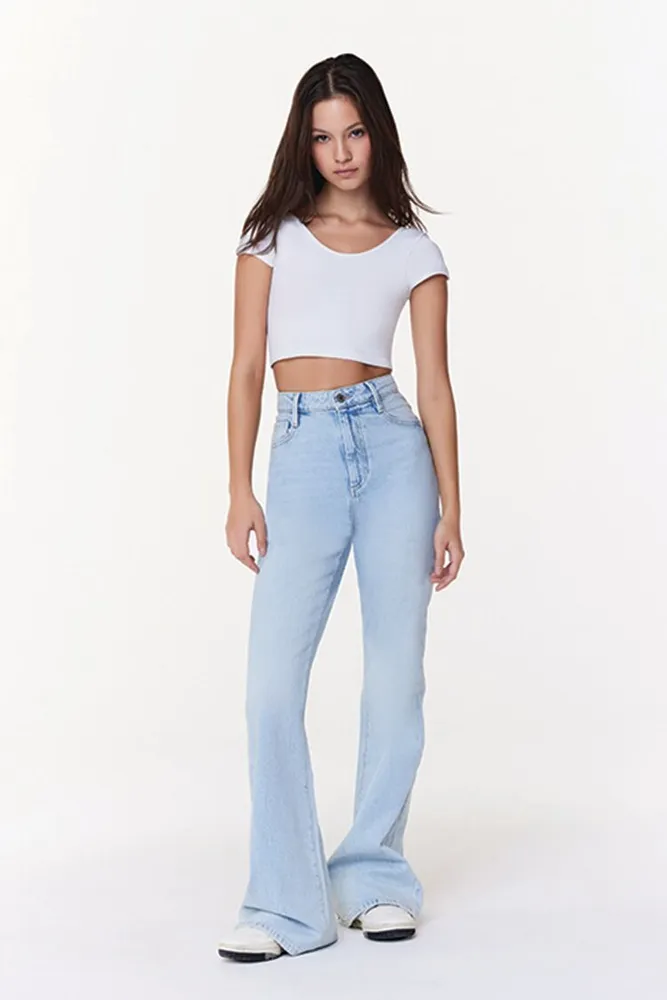 Women's High-Rise Flare Jeans in Light Denim, 30