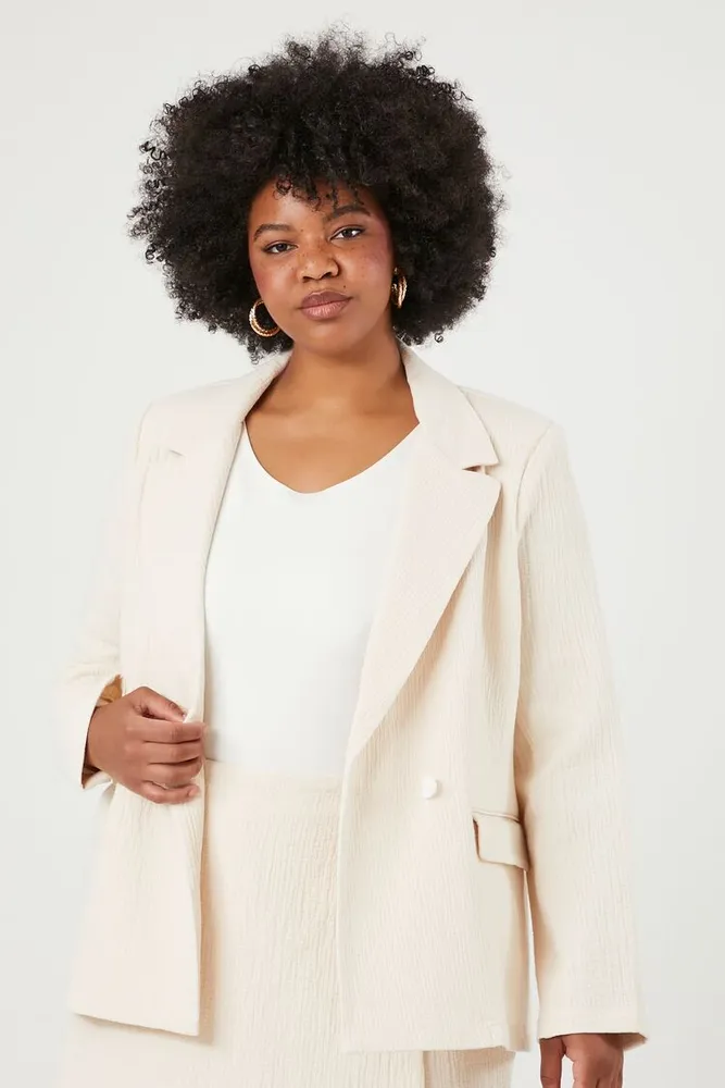 Women's Crinkled Double-Breasted Blazer