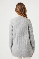 Women's Open-Front Cardigan Sweater in Grey Large