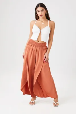 Women's Tulip-Hem Wide-Leg Pants in Clay Medium