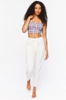 Women's Plaid Lounge Cropped Cami in Sugarplum Medium