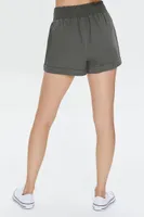 Women's Cuffed Drawstring Pull-On Shorts Olive