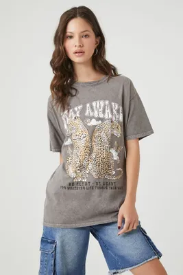 Women's Stay Awake Graphic T-Shirt in Taupe, M/L
