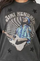 Women's Jimi Hendrix Rhinestone Pullover in Charcoal, XL