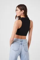 Women's Plunging O-Ring Cropped Tank Top