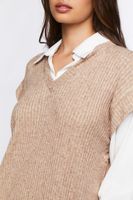 Women's Sweater Vest & Shirt Combo Dress