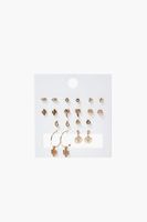 Women's Variety Stud & Hoop Earring Set in Gold