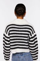 Women's Striped Chelsea Collar Sweater Cream/Black