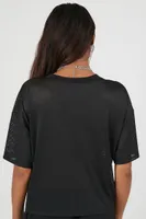 Women's Mesh Athletic Dept Graphic T-Shirt in Black Medium