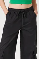 Women's Twill Wide-Leg Cargo Pants