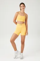 Women's Active Twist-Front Biker Shorts Sunset