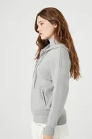 Women's Hooded Zip-Up Sweater in Heather Grey Medium