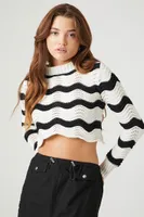 Women's Cropped Striped Sweater