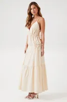 Women's Plunging Poplin Maxi Dress in Sandshell Medium