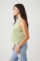 Women's Mineral Wash Crew Tank Top Olive