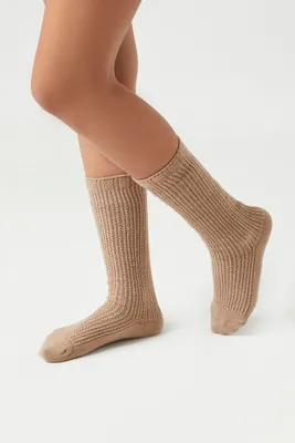 Pointelle Knit Crew Socks