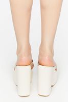 Women's Faux Leather Platform Thong Wedges in Nude, 10