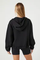 Women's Scuba Knit Zip-Up Hoodie in Black Medium