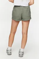 Women's Twill Mid-Rise Cuffed Shorts in Tea Small