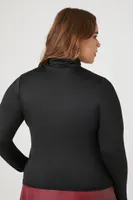 Women's Contour Turtleneck Top in Black, 3X