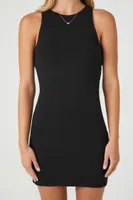 Women's Cotton-Blend Mini Tank Dress in Black Small