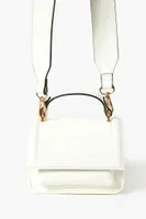 Women's Faux Patent Leather Crossbody Bag in White