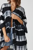 Women's Tie-Dye Striped Kimono