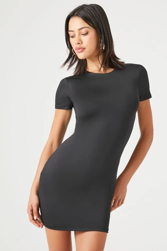 Forever 21 Women's Contour Mini T-Shirt Dress in Black Small